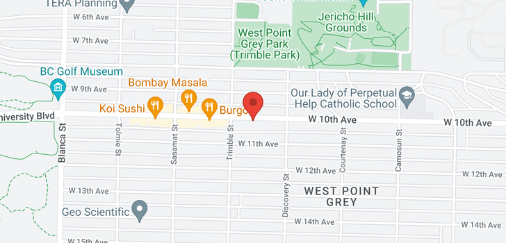 map of 4364 WEST 10 AVENUE